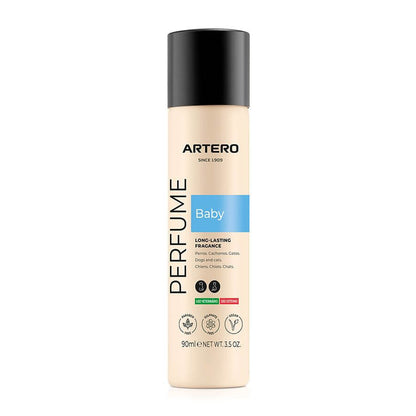Artero Perfume Baby 90 ml con aroma suave a talco para cachorros, perros y gatos, cosmética vegana