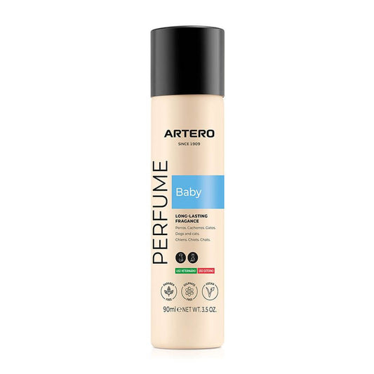 Artero Perfume Baby 90 ml con aroma suave a talco para cachorros, perros y gatos, cosmética vegana