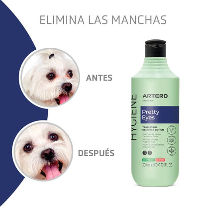 Artero Pretty Eyes 250 ml eliminador natural de manchas en ojos, boca y patas para perros y gatos