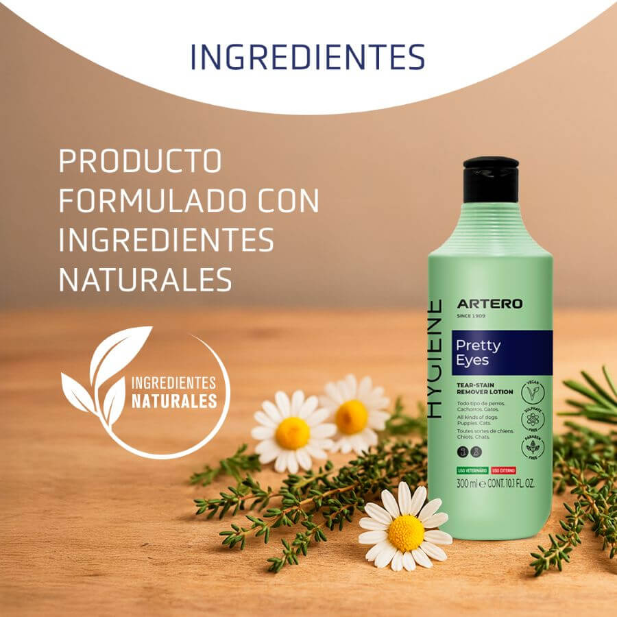 Artero Pretty Eyes 250 ml eliminador natural de manchas en ojos, boca y patas para perros y gatos