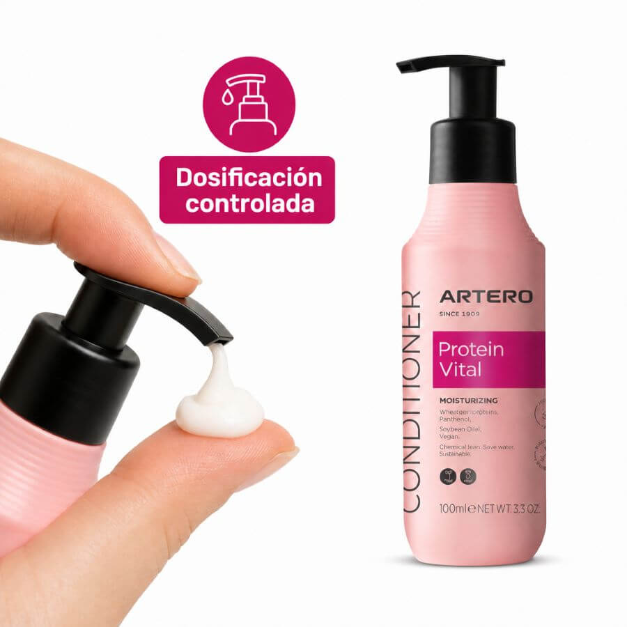 Artero Protein Vital acondicionador profesional para perros y gatos que hidrata, repara, desenreda y aporta brillo al pelaje, disponible en Gabo y Gordo E Shop.