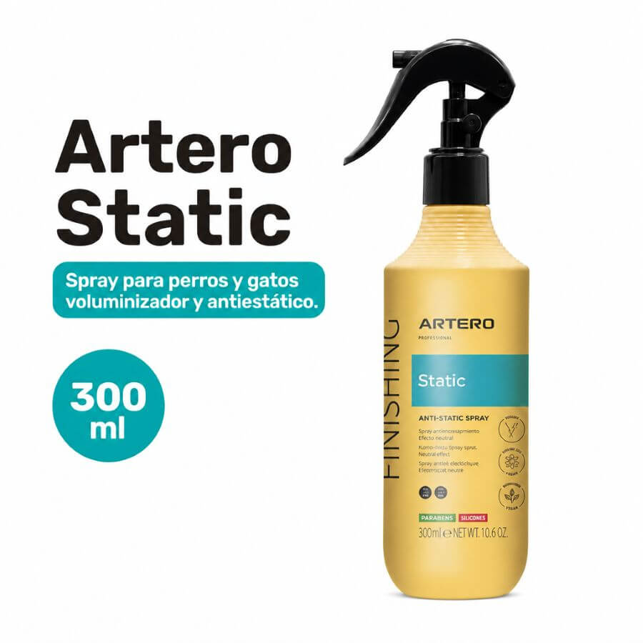 Artero Static Control 300 ml spray voluminizador y antiestático para perros y gatos