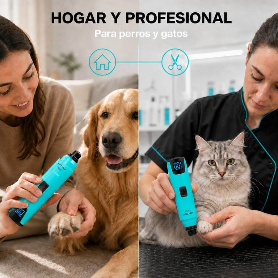 Artero Twist lima eléctrica profesional para uñas de perros y gatos con pantalla LED y USB-C