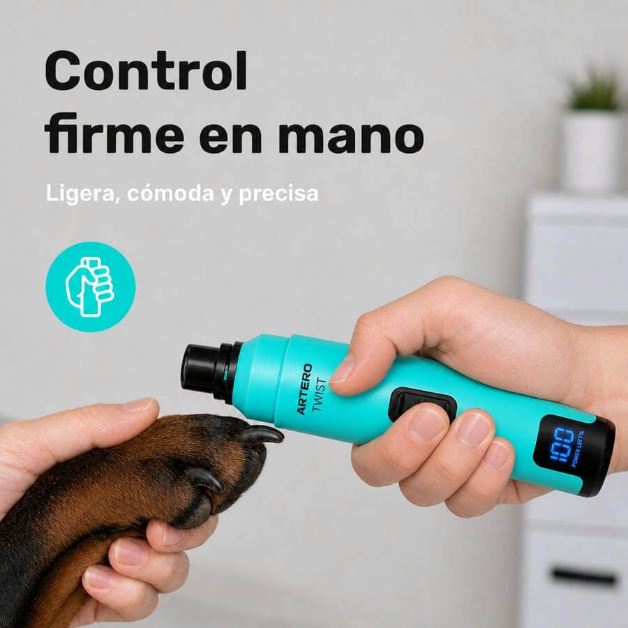 Artero Twist lima eléctrica profesional para uñas de perros y gatos con pantalla LED y USB-C