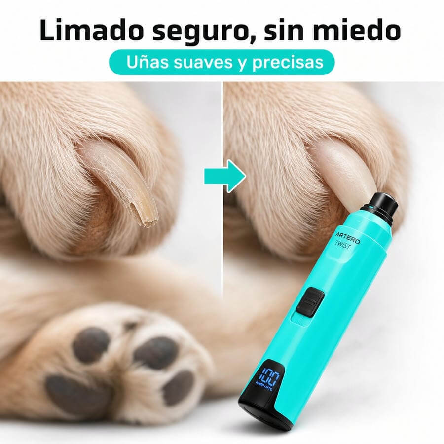 Artero Twist lima eléctrica profesional para uñas de perros y gatos con pantalla LED y USB-C