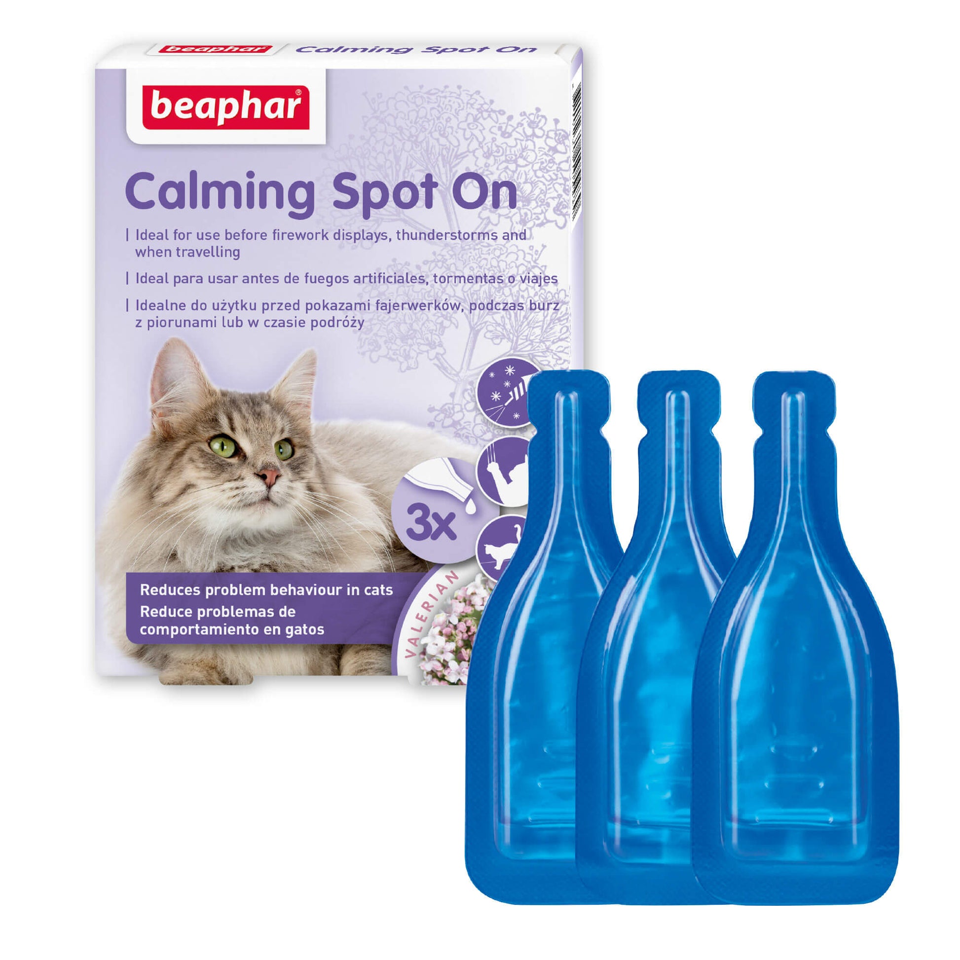 Beaphar Calming Spot On para gatos con valeriana 3 pipetas de 0,4 ml