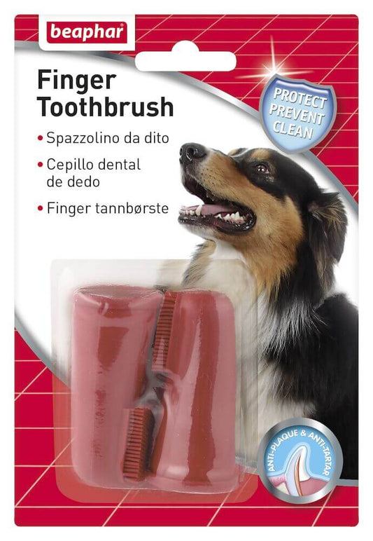 Cepillo dental de dedo Beaphar para higiene bucal de perros y gatos