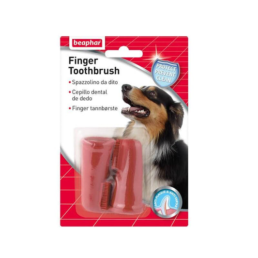 Cepillo dental de dedo Beaphar para higiene bucal de perros y gatos