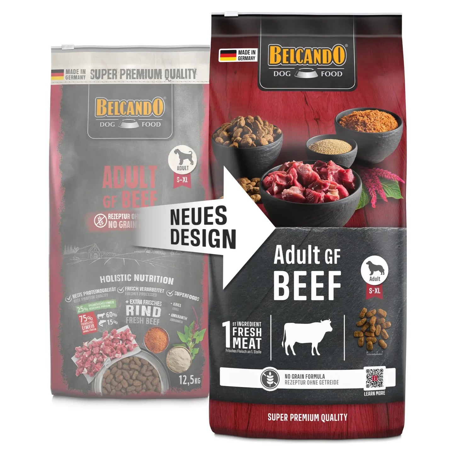 BELCANDO Adult Grain Free Beef pienso sin cereales y sin pollo con 40 % de carne fresca de ternera para perros adultos