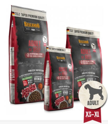 BELCANDO Adult Grain Free Beef pienso sin cereales y sin pollo con 40 % de carne fresca de ternera para perros adultos