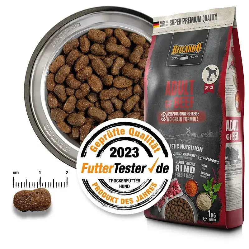 BELCANDO Adult Grain Free Beef pienso sin cereales y sin pollo con 40 % de carne fresca de ternera para perros adultos