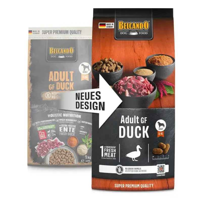 BELCANDO Adult Grain Free Duck pienso sin cereales con 40 % de pato fresco y amaranto para perros adultos