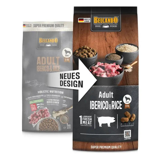 BELCANDO Adult Iberico & Rice pienso con 30 % de cerdo ibérico fresco y arroz para perros adultos