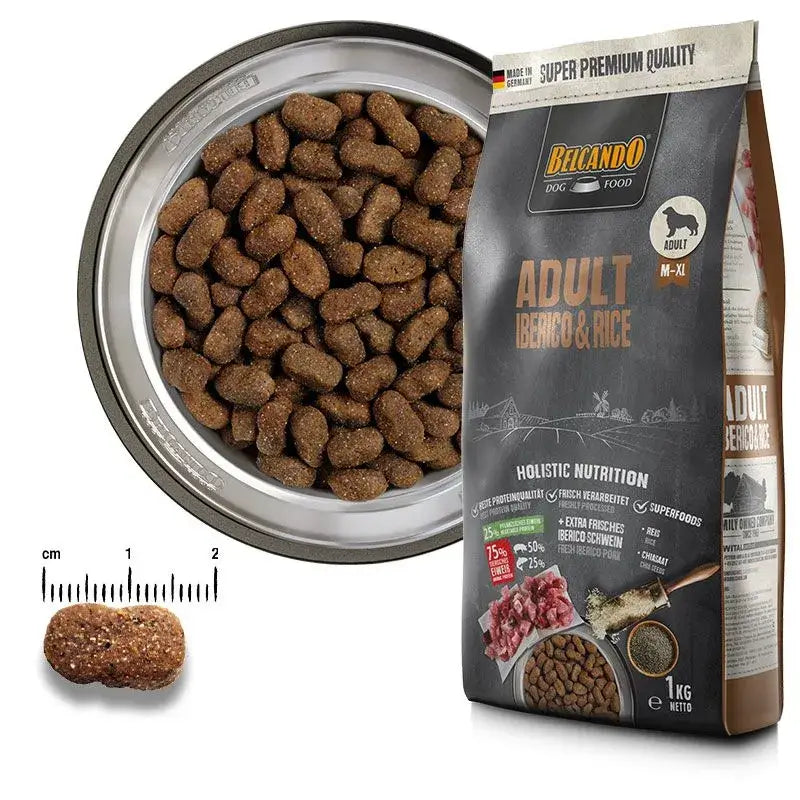 BELCANDO Adult Iberico & Rice pienso con 30 % de cerdo ibérico fresco y arroz para perros adultos