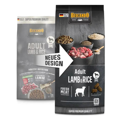 BELCANDO Adult Lamb & Rice pienso con 30 % de cordero fresco y 40 % de arroz para perros adultos sensibles