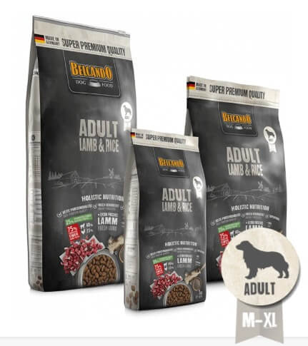BELCANDO Adult Lamb & Rice pienso con 30 % de cordero fresco y 40 % de arroz para perros adultos sensibles