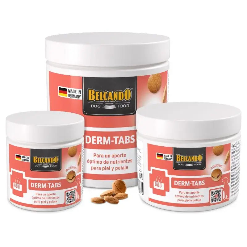 BELCANDO Derm-Tabs suplemento para piel, pelo y almohadillas de perros con biotina, zinc y omega-3
