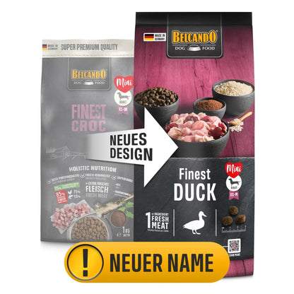 BELCANDO Finest Croc pienso premium con pato y efecto salsa para perros adultos pequeños y medianos