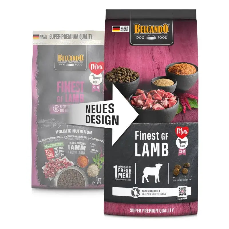 BELCANDO Finest GF Lamb pienso sin cereales con 40 % de cordero fresco, amaranto y efecto salsa para perros adultos