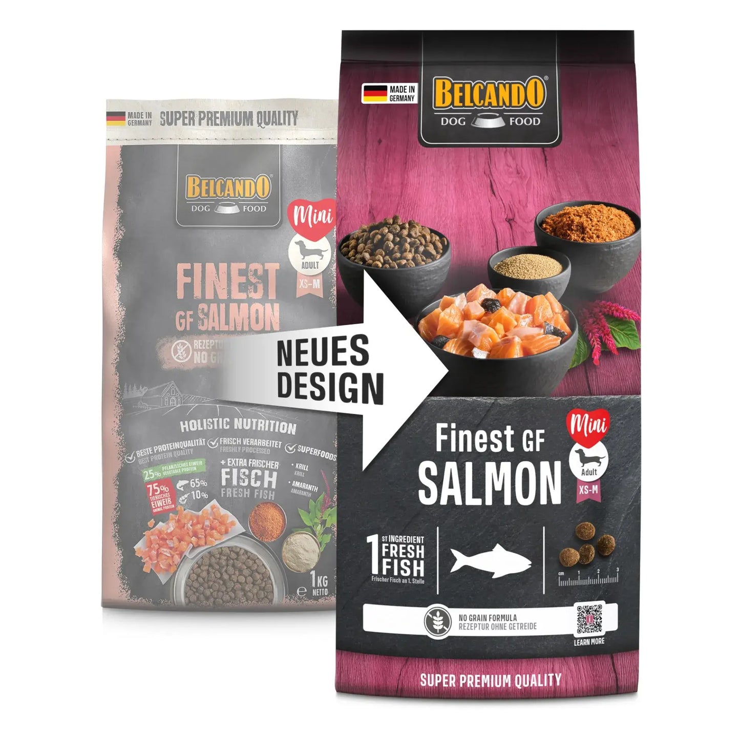 BELCANDO Finest Grain Free Salmon pienso sin cereales con 40 % de salmón fresco y proteínas animales marinas para perros adultos