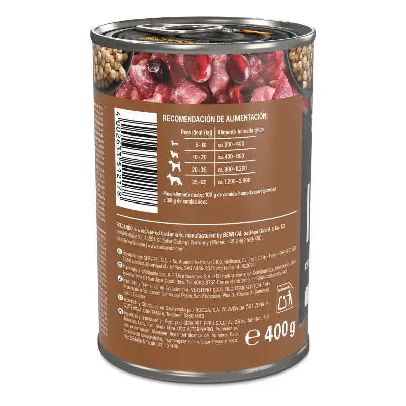 Comida húmeda BELCANDO Ibérico con Garbanzos y Arándanos para perros adultos sin cereales