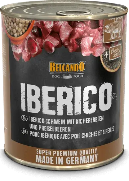 Comida húmeda BELCANDO Ibérico con Garbanzos y Arándanos para perros adultos sin cereales