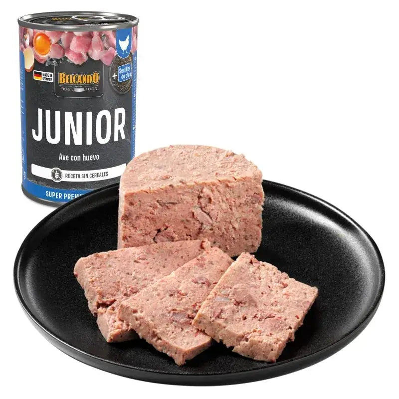 BELCANDO Junior Ave con Huevo alimento húmedo sin cereales para cachorros
