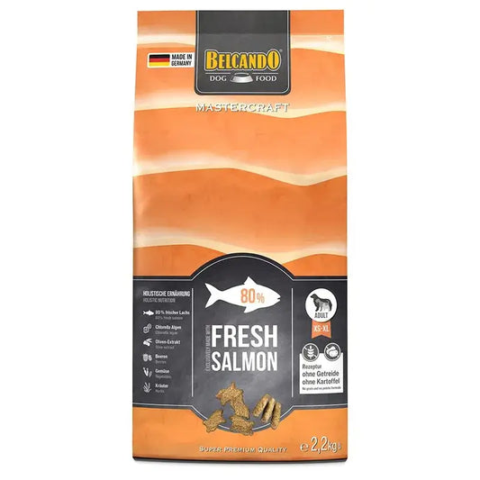 BELCANDO Mastercraft Fresh Salmon pienso sin cereales con 80 % de salmón fresco para perros adultos