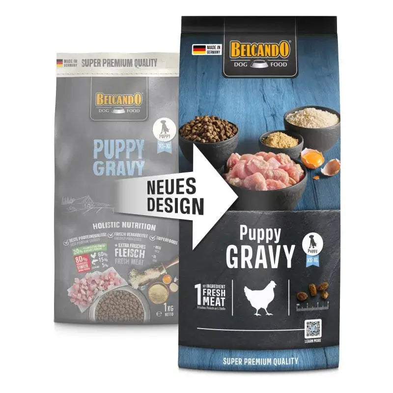 BELCANDO Puppy Gravy pienso con carne fresca de ave y efecto salsa para cachorros hasta 4 meses