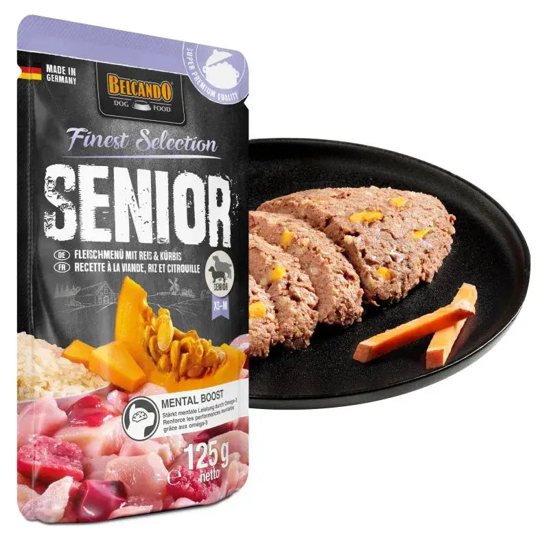BELCANDO Finest Selection Senior Menú de Carne con arroz y calabaza 12 x 125 g para perros sénior