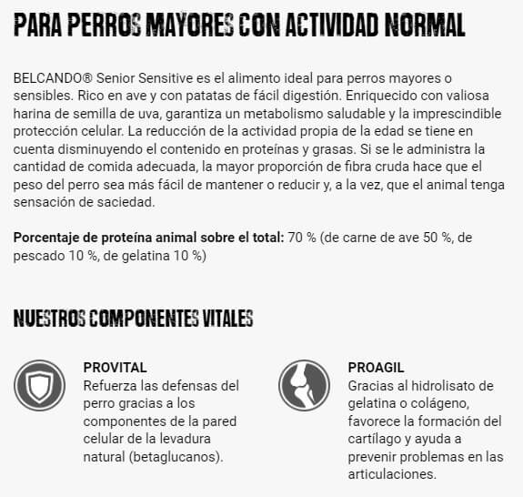 BELCANDO Senior Sensitive pienso con ave y arroz para perros mayores y adultos sensibles