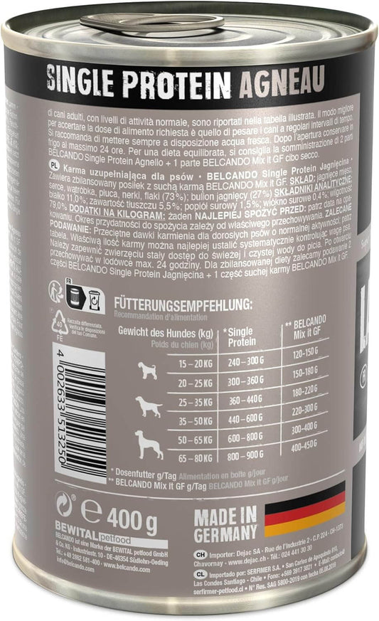 BELCANDO Single Protein Cordero – Alimento húmedo monoproteico para perros