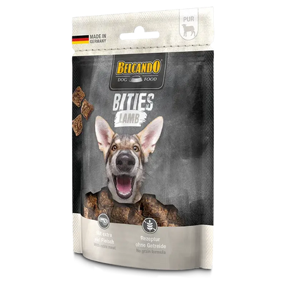 BELCANDO Snack Bits de Cordero – Golosinas naturales sin cereales ni azúcar para perros | 90 g