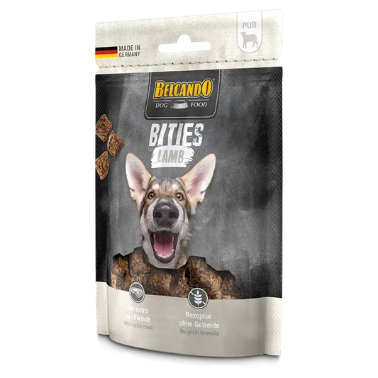 BELCANDO Snack Bits de Cordero – Golosinas naturales sin cereales ni azúcar para perros | 90 g