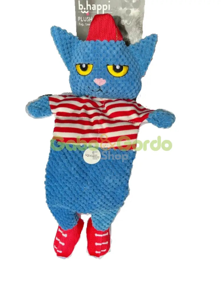 Bhappi Gato Azul de 45 cm, juguete de peluche suave con 8 chirriadores para perros