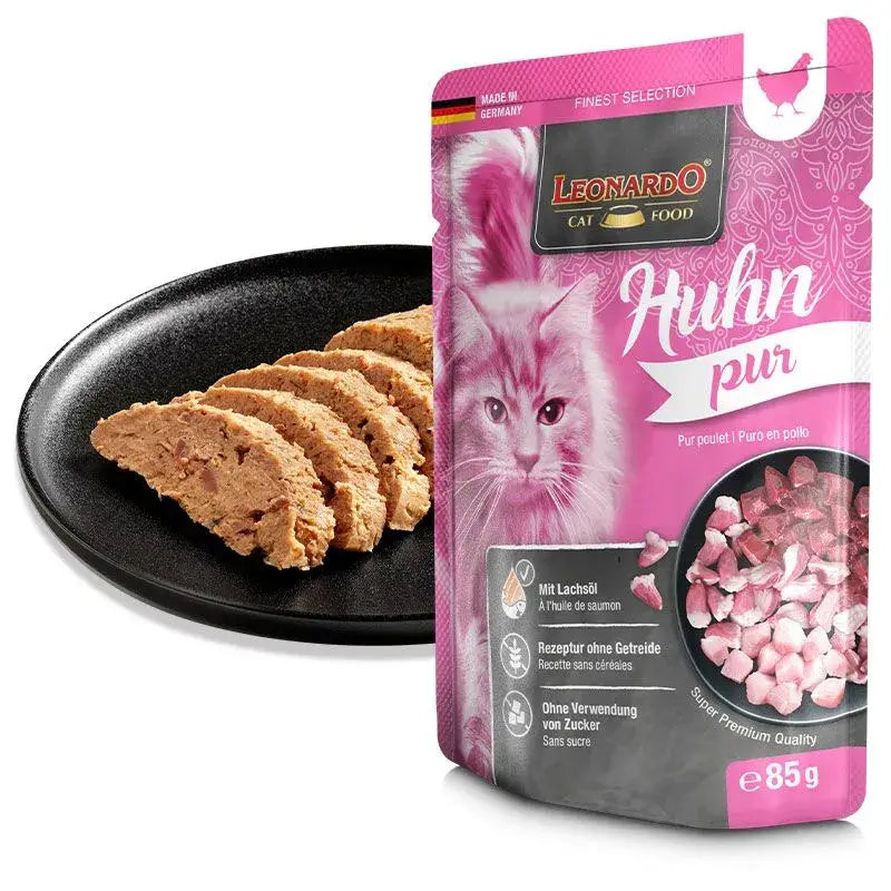 LEONARDO Menu Finest Selection puro pollo.  Gabo y Gordo E Shop, la mejor tienda online en las Islas Canarias, España, tienda online para mascotas, perros, gatos, conejos, tortugas, animales, accesorios para mascotas en general. 