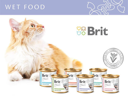 BRIT Grain Free Vet Diets Cat Renal pack de 6 latas de 200 g para gatos con insuficiencia renal crónica disponible en Gabo y Gordo E Shop Canarias.