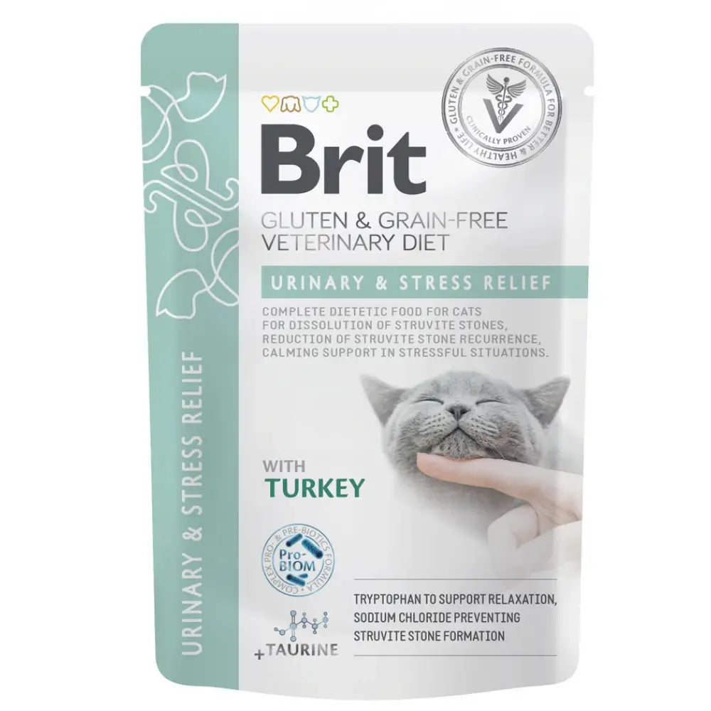 Comida húmeda BRIT Vet Diets Urinary & Stress Relief con pavo para gatos esterilizados