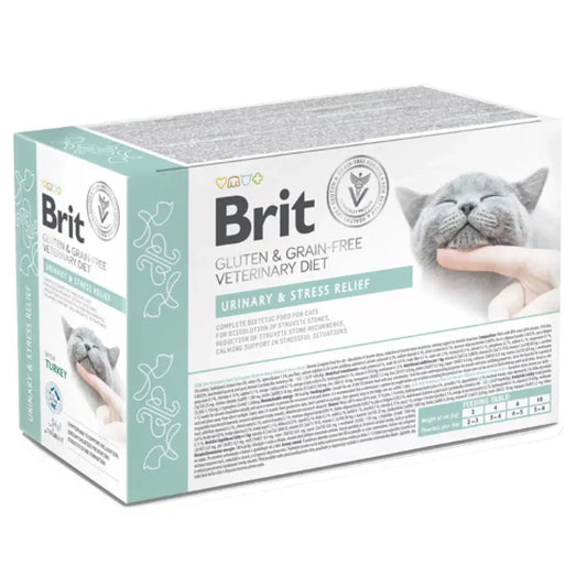 Comida húmeda BRIT Vet Diets Urinary & Stress Relief con pavo para gatos esterilizados