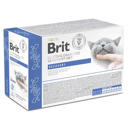 Comida húmeda BRIT Recovery Cat Pouch para gatos en recuperación con salmón – 85 g x 12 uds