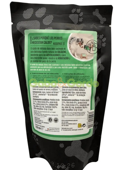 Caldo natural de huesos de ternera ecológica para perros – Complemento alimenticio para digestión, articulaciones y salud urinaria