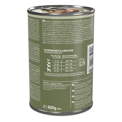 Comida húmeda Holistic salmón sin cereales para perros adultos 400g Made in Germany