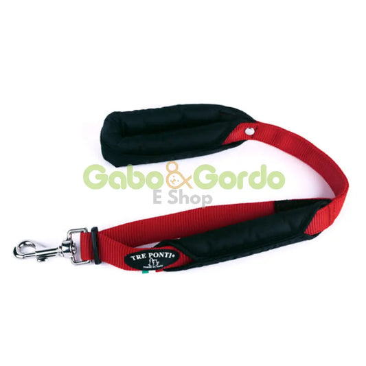 TRE PONTI CORREA DOBLE AGARRE COLCHADO ROJA 60cm para mascotas.  Gabo y Gordo Pet Shop en Las Palmas de Gran Canaria tienda para mascotas, perros, gatos, conejos, tortugas, animales, accesorios para mascotas. 