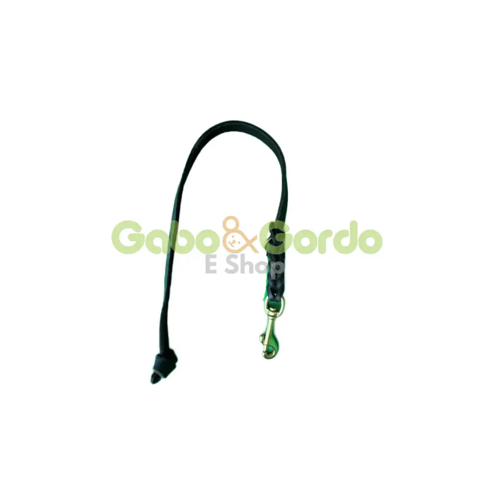 Correa corta extensible de cuero KLIN con mosquetón dorado – 57 cm