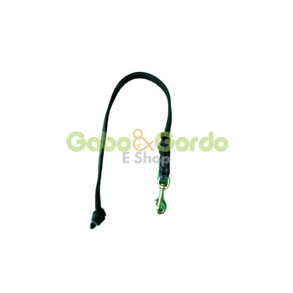 Correa corta extensible de cuero KLIN con mosquetón dorado – 57 cm