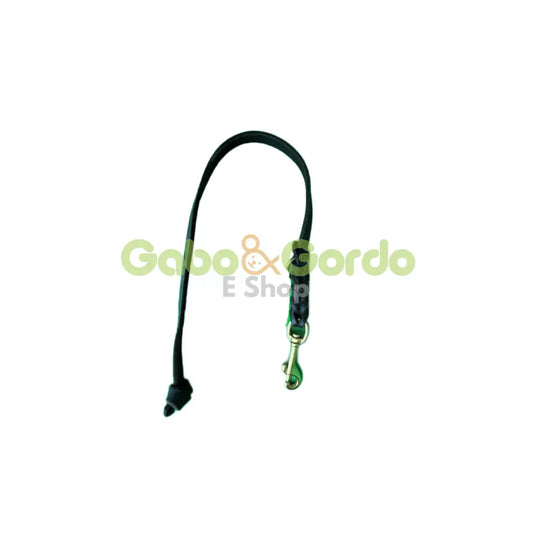 Correa corta extensible de cuero KLIN con mosquetón dorado – 57 cm