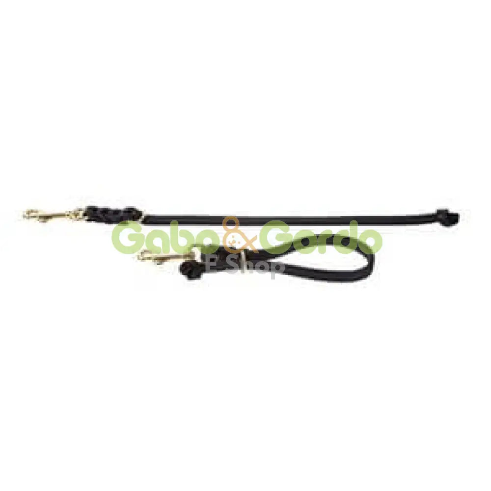 Correa corta extensible de cuero KLIN con mosquetón dorado – 57 cm