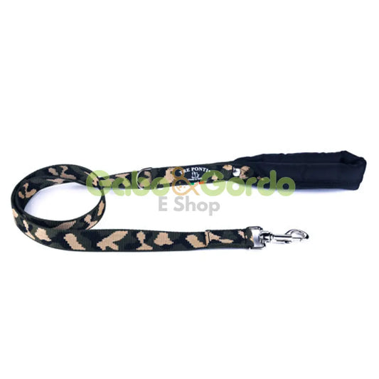 Correa camuflaje TRE PONTI con agarre acolchado de 115 cm para perros pequeños y medianos