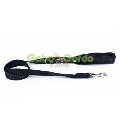 Correa negra TRE PONTI con agarre acolchado de 115 cm para perros medianos y grandes