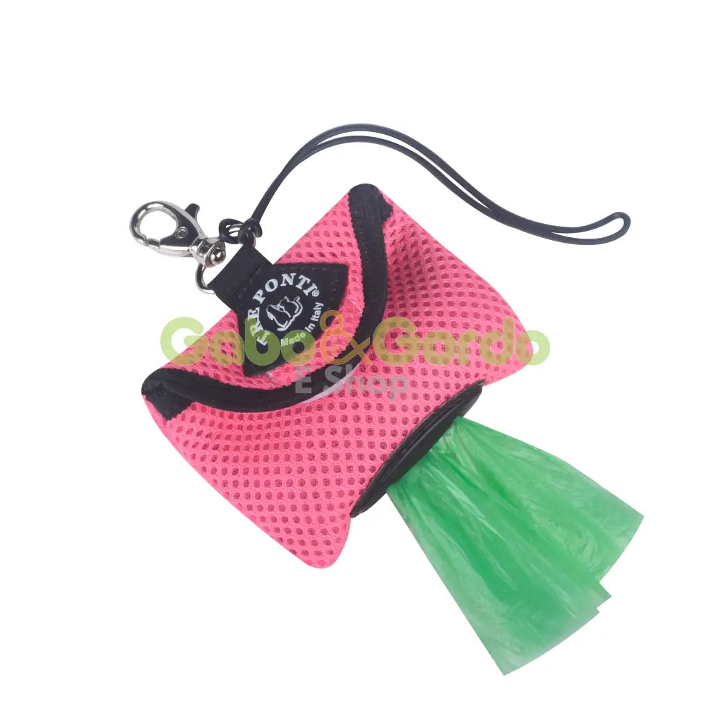 Dispensador de bolsas TRE PONTI color rosa para perros, práctico y silencioso
